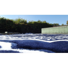 Thick & large prayer rug - BLUE background & WHITE pattern