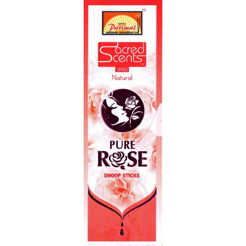 Pure Rose Natural Indian Incense, 18 sticks (50g), by Parimal