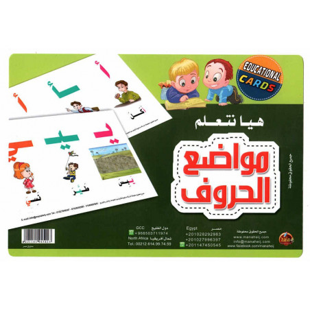 هيا نتعلم مواضع الحروف - Educational cards to learn the position of the Arabic letter in the word (Arabic Version)