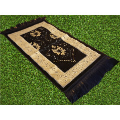 Children's Prayer Rug - NIGHT BLUE COLOR - silver filament inlay - size 75X35 cm