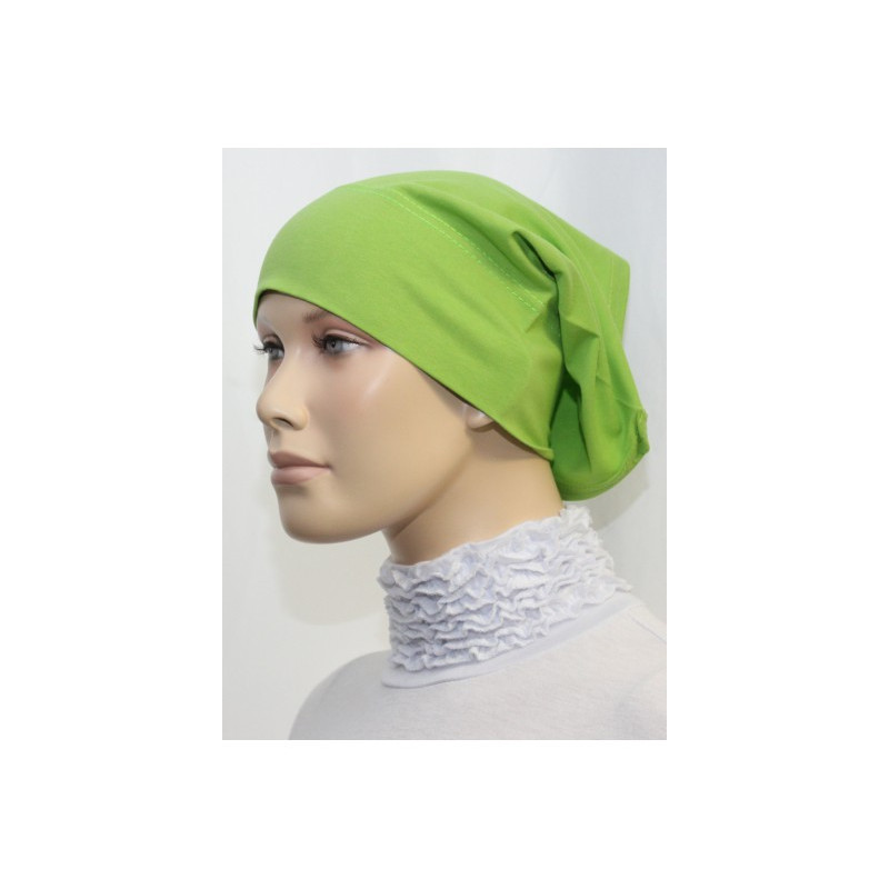 Bandeau (Bonnet) tube- Sous hijab -100% Viscose/Polyester- (Vert pomme uni)
