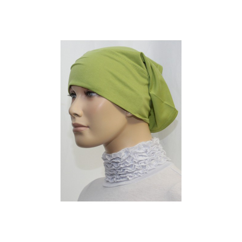 Bandeau (Bonnet) tube- Sous hijab -100% Viscose/Polyester- (Vert pistache uni)