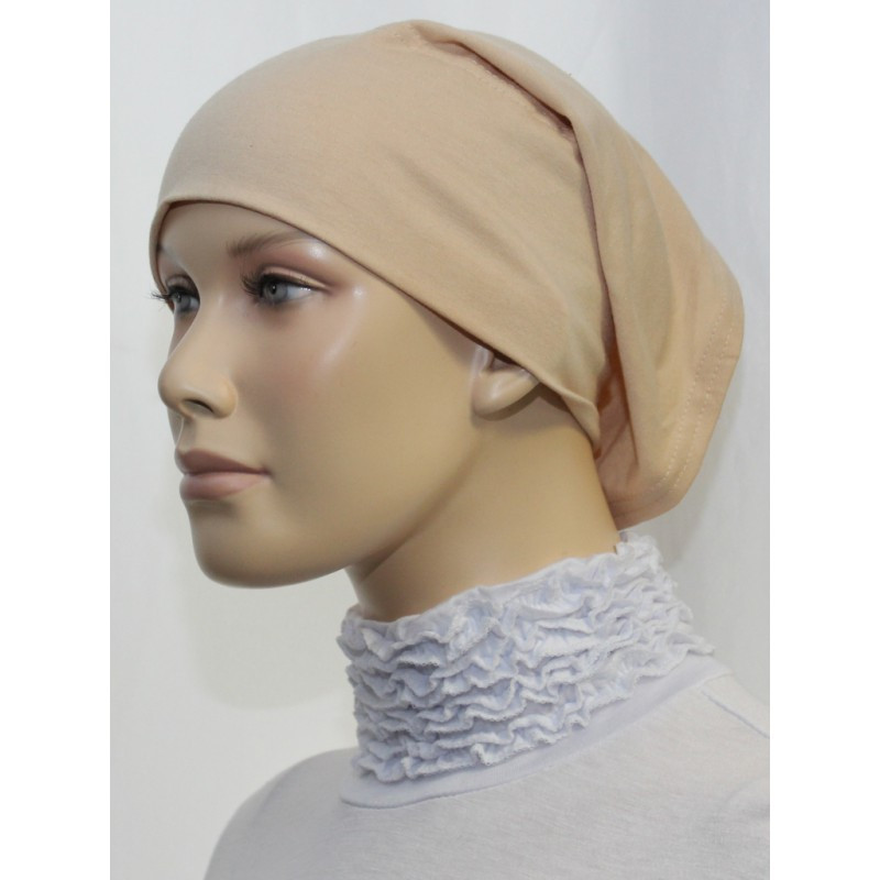 Bandeau (Bonnet) tube- Sous hijab -100% Viscose/Polyester- (Beige uni)