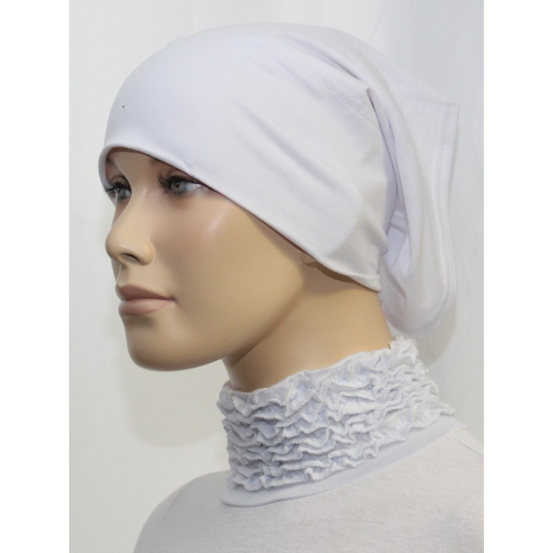 Headband (Bonnet) tube- Under hijab -100% Viscose/Polyester- (Plain white)