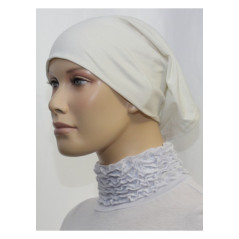 عصابة رأس أنبوبية تحت الحجاب (أبيض فاتح عادي)