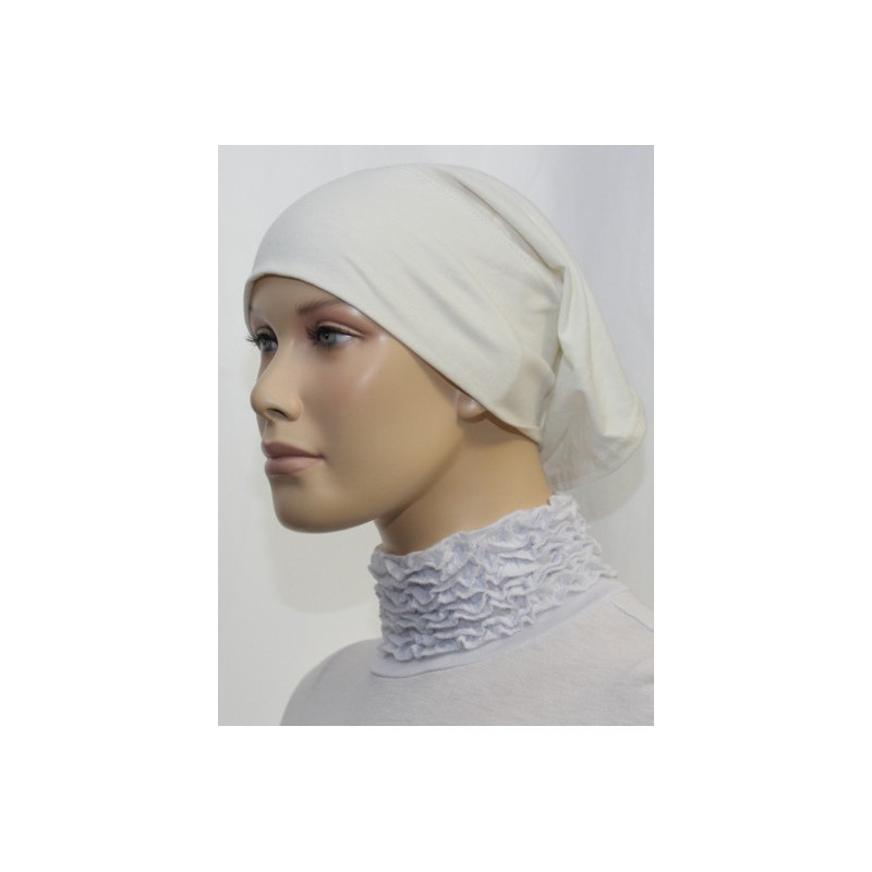 Bandeau (Bonnet) tube- Sous hijab (Blanc cassé uni)