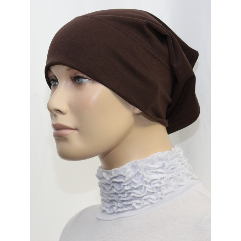 Headband (Bonnet) tube- Under hijab -100% Viscose/Polyester- (Uni brown)