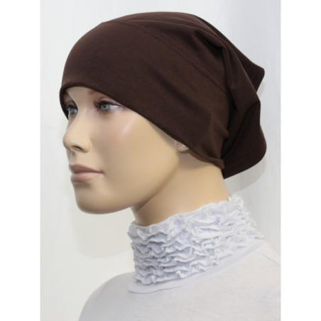 Bandeau (Bonnet) tube- Sous hijab -100% Viscose/Polyester- (Marron uni)