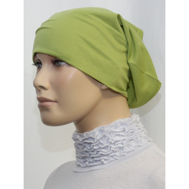 Headband (Bonnet) tube- Under hijab -100% Viscose/Polyester- (Plain khaki green)