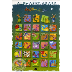 ملصق الأبجدية العربية (46 × 33 سم) على مكتبة سناء