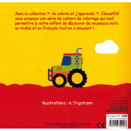 Coloriage  - Les Transports-  Arabe-Français - 3-6 ans