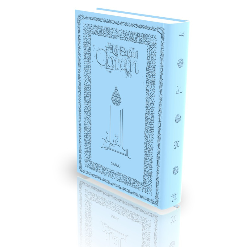 The Koran - Translated and annotated by Abdallah Penot - CARDBOARD SUEDE COVER - SILVER EDGE - SKY BLUE COLOR