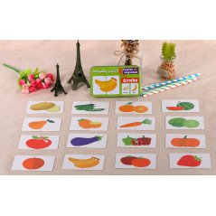 My Fruits and Vegetables DUO puzzle box: 32 pieces (metal box) - Arabic/French