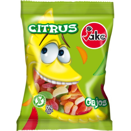 JAKE Citrus: حلوى حلال (شرائح فواكه حلوة ، خالية من الغلوتين ، خالية من الدهون) - كيس 100 جرام
