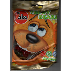JAKE Teddy Bears: Bonbons Halal (Mini oursons lisses, Sans Gluten, Sans lactose, Sans matières grasses)- Sachet de 100 g