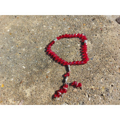 Muslim Glass Crystal Rosary for Tasbih 33 grains (Translucent Red Col.)