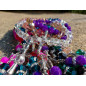 Muslim Glass Crystal Rosary for Tasbih 33 grains (Col. Purple Matte)
