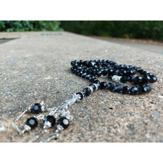 Muslim Glass Crystal Rosary for Tasbih 99 grains (Col. Matte Black)
