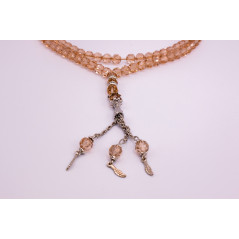 Muslim Crystal Glass Rosary for Tasbih 99 grains (Translucent Brown Col.)