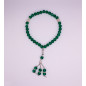 Muslim Glass Crystal Rosary for Tasbih 33 grains (Translucent Green Col.)