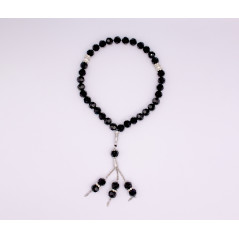 Muslim Glass Crystal Rosary for Tasbih 33 grains (Col. Matte Black)