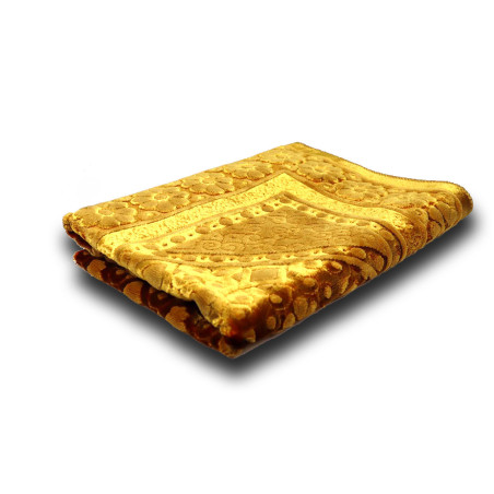Prayer Rug - Shiny Satin - FLOWER Pattern - GOLD color