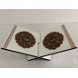 Pupitre en Bois : Porte Coran, Lutrin de lecture (30x18cm), Support livre Motif floral comportant les noms "الله" et "محمد"