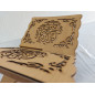 حامل مصحف خشبي قابل للطي بخط "القرآن الكريم" ، منبر القراءة (33 × 23 سم) ، حامل القرآن (بيج)