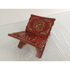 Wooden Lectern - Folding Book Holder, Reading Lectern, Woodcut Arabesque, Color RED(33x23cm)-PF
