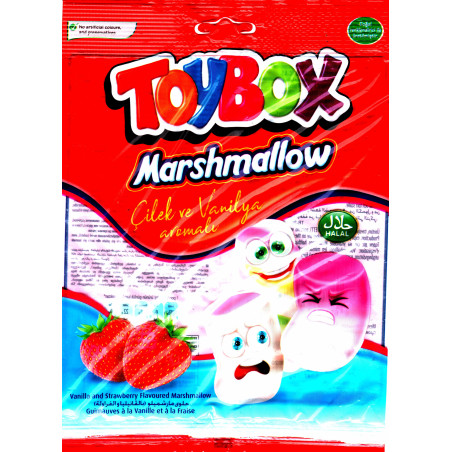 ToyBox Marshmallow  - Guimauve Halal Vanille et Fraise - Sachet de 70 g