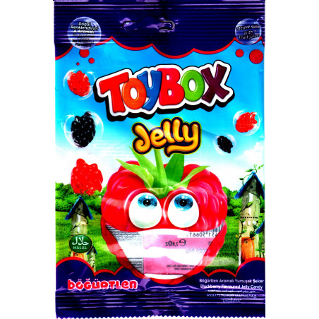 ToyBox Jelly böğürtlen (Mûre rouge & noire) - Bonbons Halal gélifiés à la mûre - Sachet de 80 g