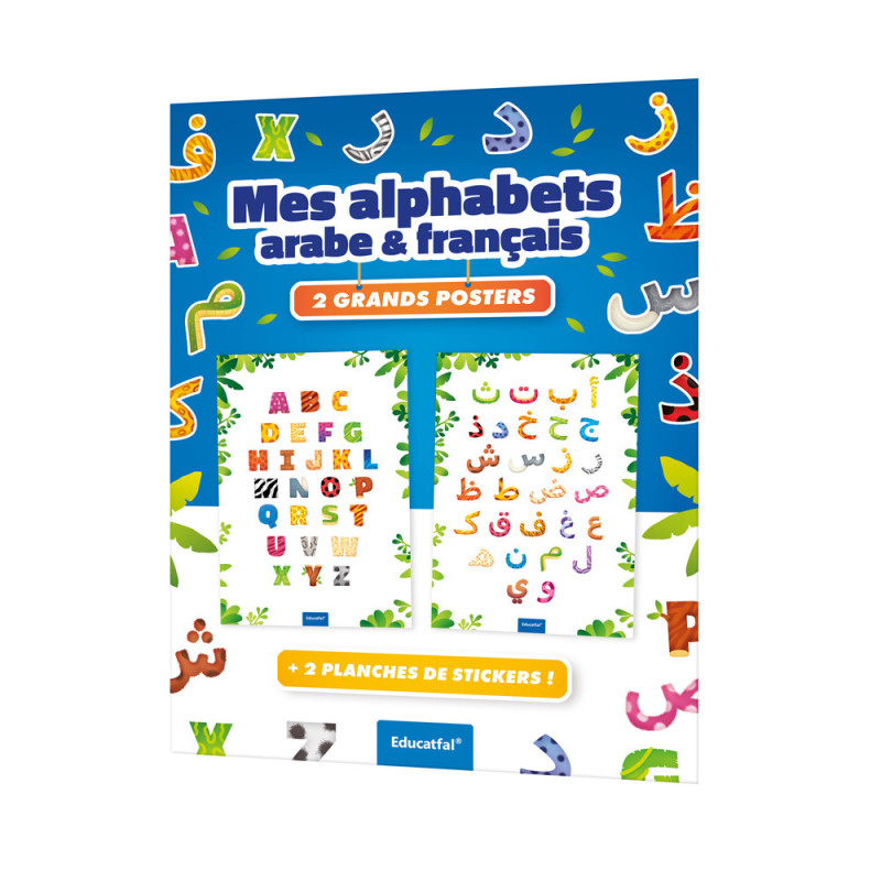 Mes alphabets Arabe & Français: 2 grands posters + 2 Planches de Stikers