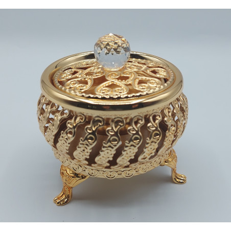 Gold metal censer / incense burner -SUGAR BOWL- REF598