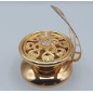 Gold metallic censer / incense burner - LEAF SUGAR BOWL - REF599