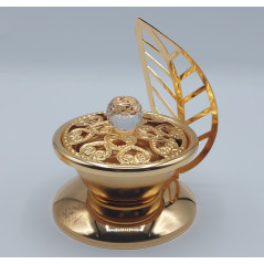 مبخرة / مبخرة معدنية ذهبية - وعاء ليف السكر - REF599