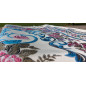 Tapis de Prière en polyester - Motifs brodés arabesques florales - couleur dominante SABLE