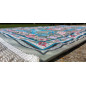 Prayer rug in polyester - Embroidered floral arabesque patterns - dominant color SAND