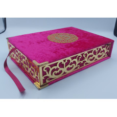 LUXURY QURAN BOX - Medium Size + FR/AR Quran - Color PURPLE