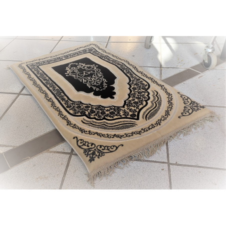 "Soft & orthopedic" prayer rug (Very thick: 2.5cm) - BLACK color