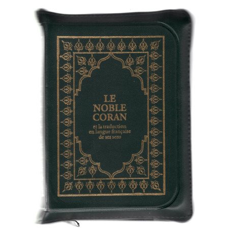 Le Coran (Arabe-Français) - Editions Sana - Format 16X11 Poche À Fermeture Éclaire - couverture VERTE