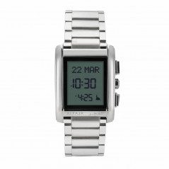 Classic Al Fajr watch (Reminder of Prayers, Qibla, Calendars...), Model WS-06 (stainless Silver)