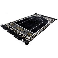 Prayer rug with BLACK background - Arcades DE MEDINE pattern