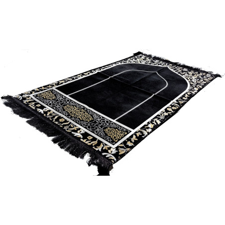 Prayer rug with BLACK background - Arcades DE MEDINE pattern