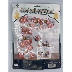 Rose gold/gold/white balloon arches - Eid Mubarak decoration (50 pieces)