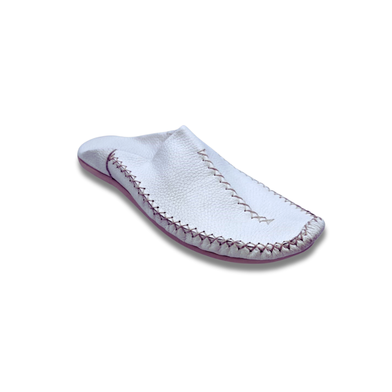 Pilgrim Comfort Slippers: Premium Leather Men's Hajj Footwear (White)