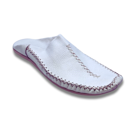 Pilgrim Comfort Slippers: Premium Leather Men's Hajj Footwear (White)