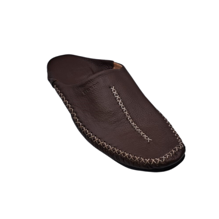 Pilgrim Comfort Slippers: Premium Leather Men's Hajj Footwear (Brown)