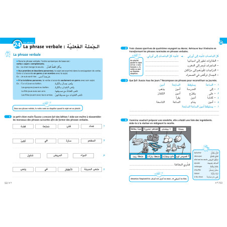 اللغة العربية ، السنة الأولى: المستوى A1 / A1 + من CEFR: الكتابة والقواعد والتصريف