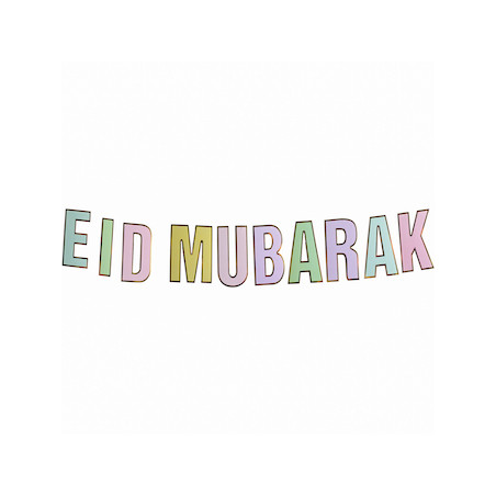 Guirlande Lettres Pastel Eid Mubarak