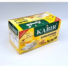 Infusion naturelle au gingembre et au miel, de la Marque KABIR – Boite de 12 sachets d'infusion instantanée